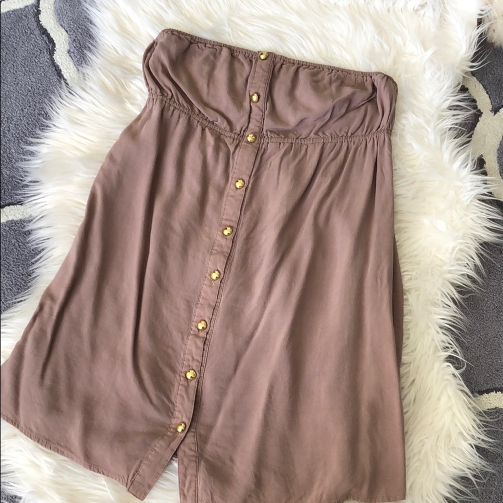 Tube top beige/tan strapless